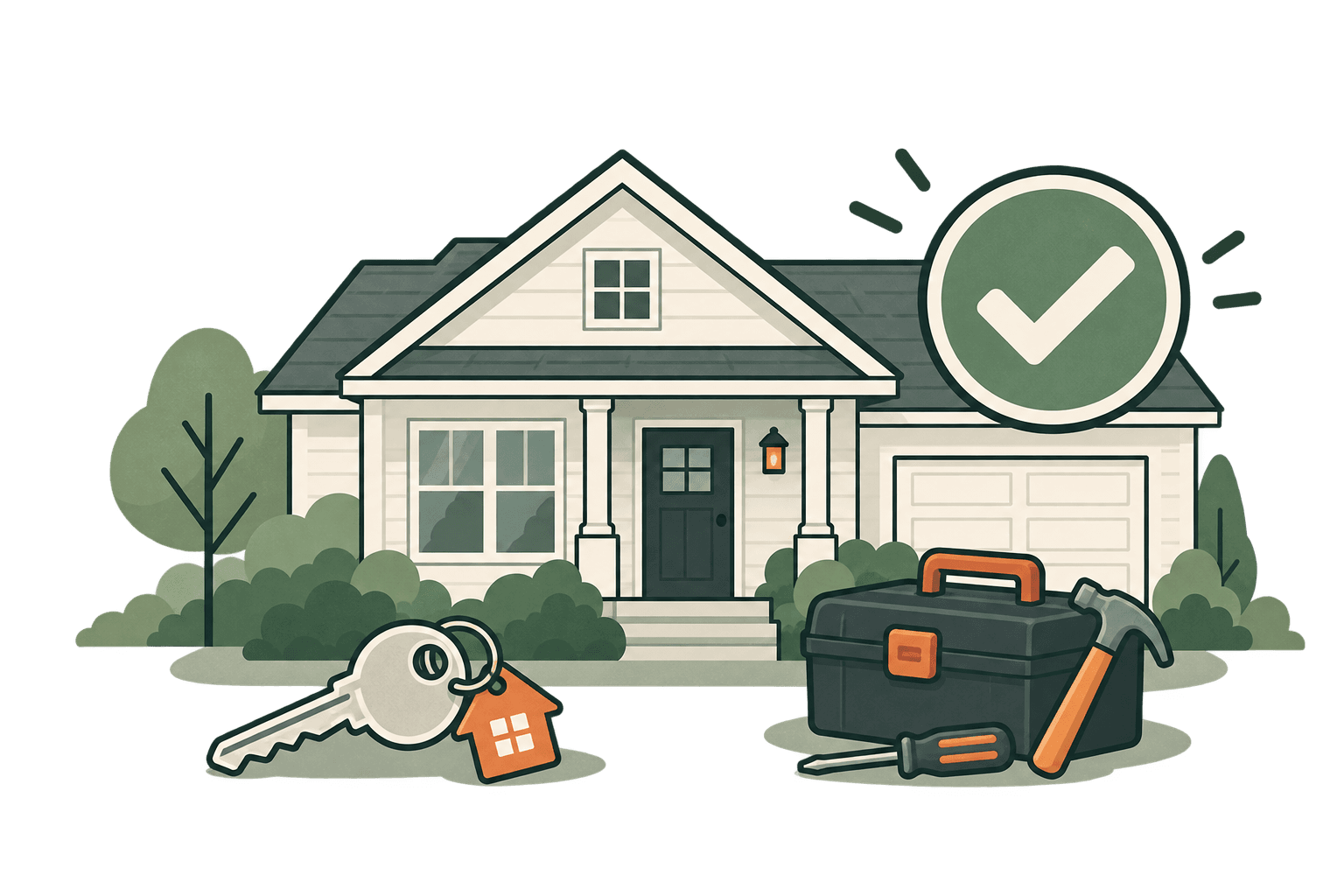 Single family rental home with completed maintenance